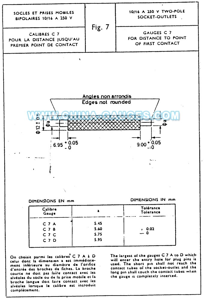 CEE7 C7 Gauges for 10/16A 250V Two-Pole Socket-outletsFBHZ Column Load Cell Sensor